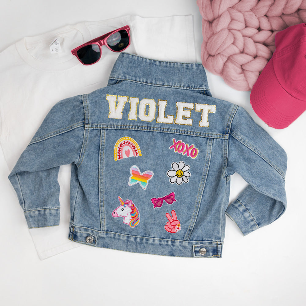 Patched Kids Denim Jacket