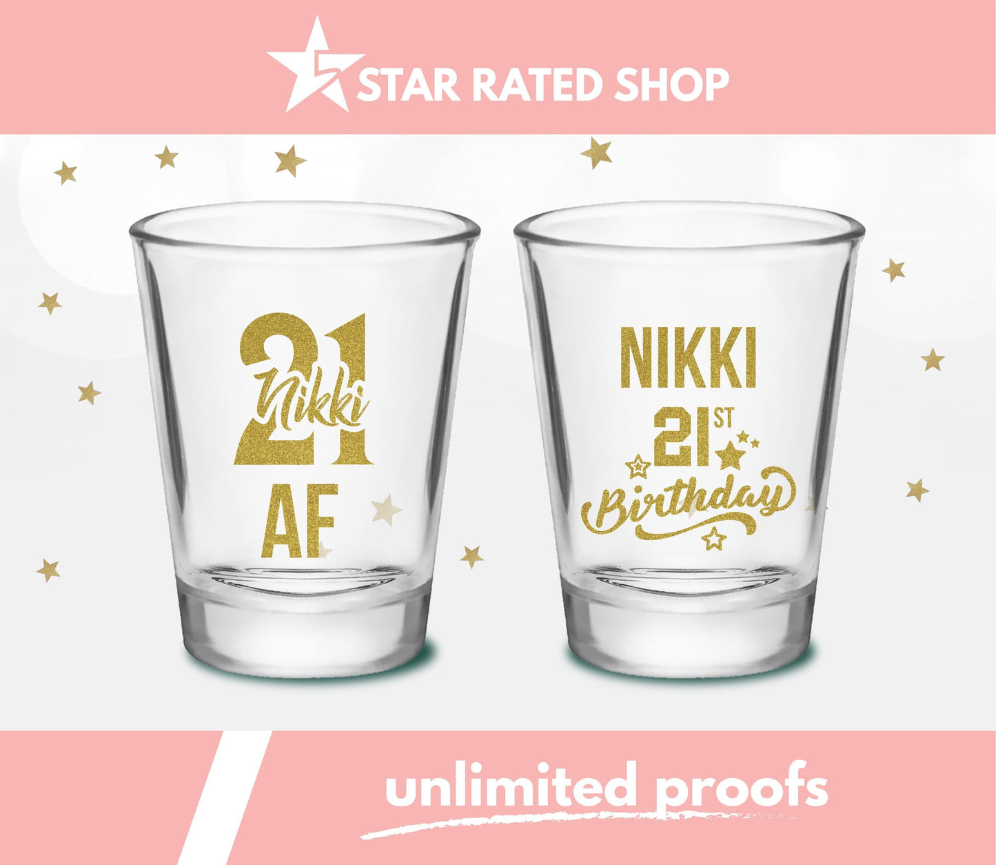 Personalized 21st Birthday Shot Glass (bt)