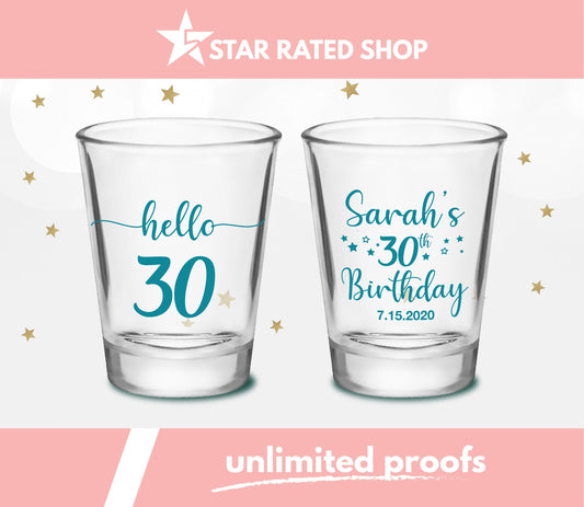 Custom 30th Birthday Shot Glasses (cu)