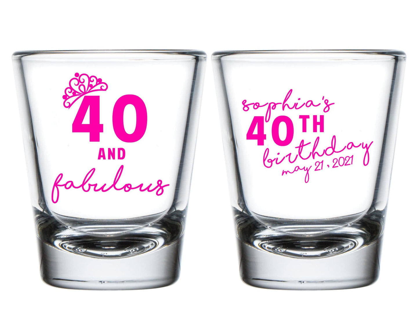 Personalized 40th Birthday Shot Glasses (298)