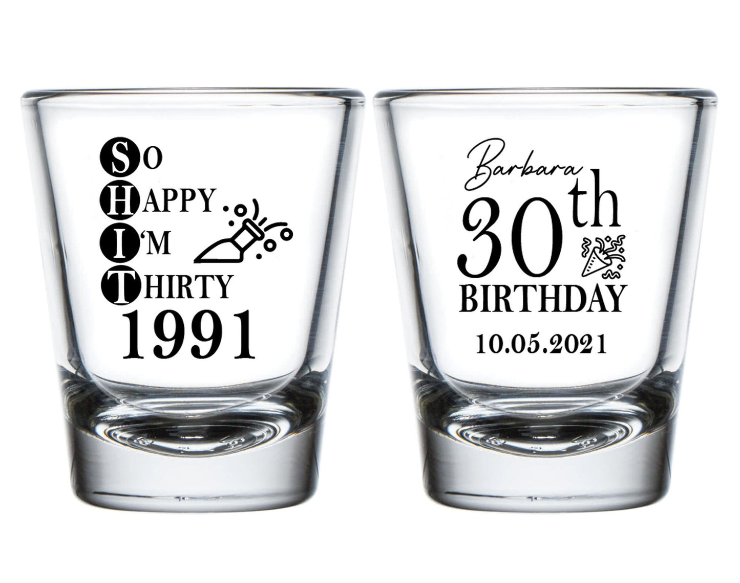 Custom 30th Birthday Shot Glasses (329)