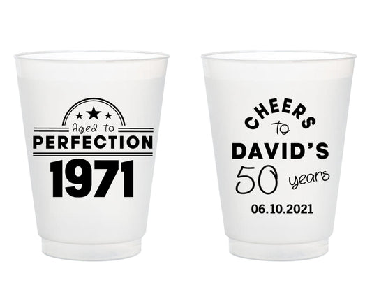 Personalized Favors 50th Birthday Frosted Cups (327)