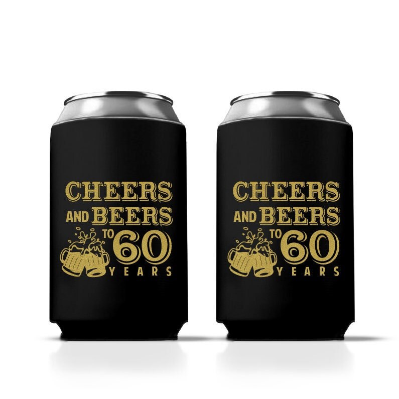 60th Birthday Party Custom Can Coolers (356)