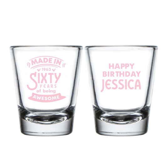 60th Birthday Custom Shot Glasses (157)