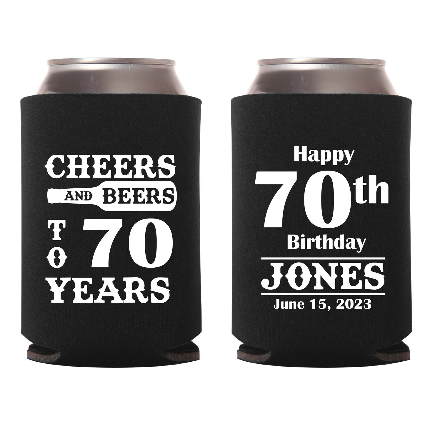 Personalized Favors 70th Birthday Can Coolers (478)