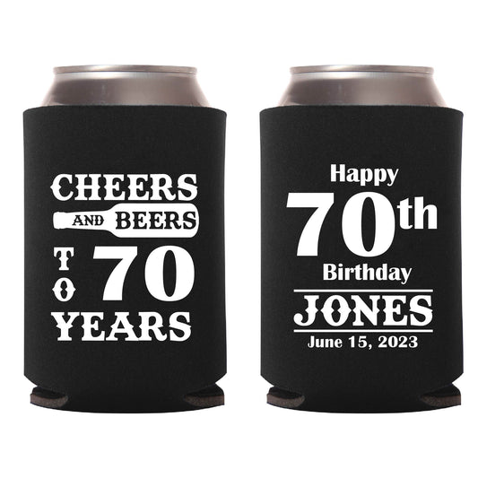 Personalized Favors 70th Birthday Can Coolers (478)