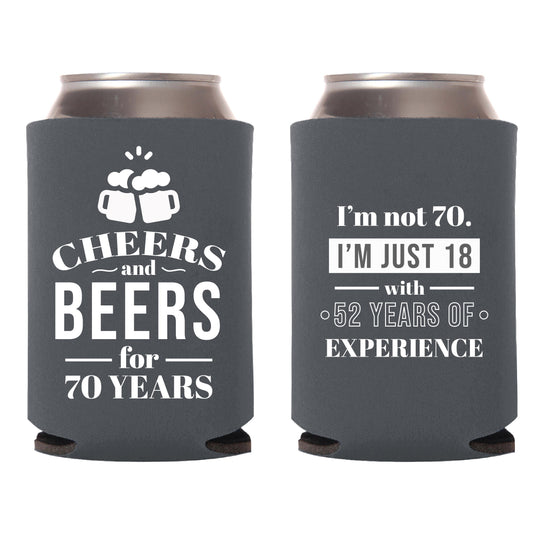 Cheers and Beers for 70 Years 70th Birthday Can Cooler Favor (158)