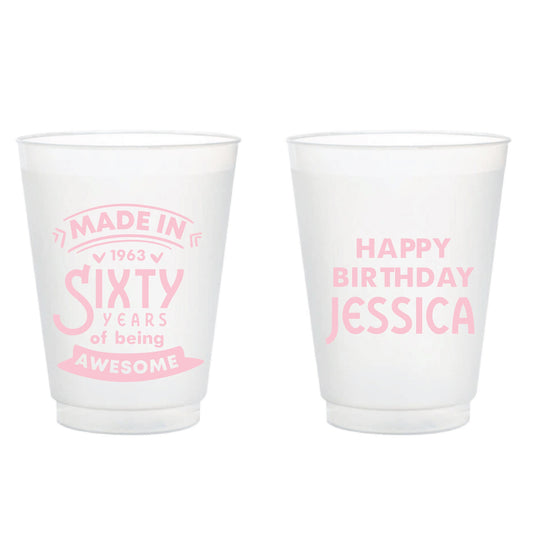 60th Birthday Custom Frosted Cups (157)