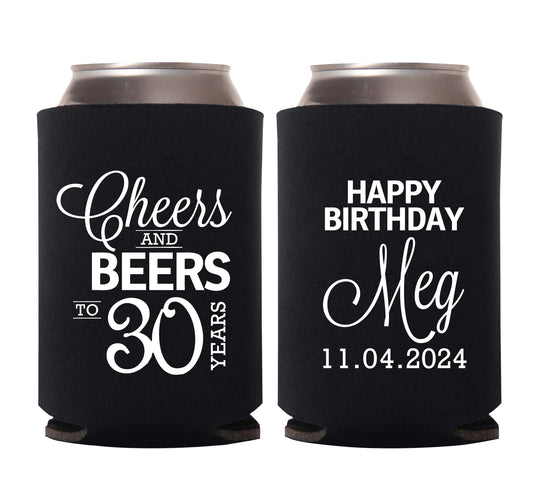 30th Birthday Can Coolers - Personalized Can Cooler Favors for Birthday Favors (34)