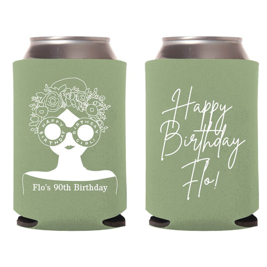 Personalized 90th Birthday Can Coolers for Her (264)