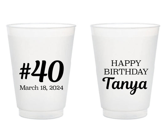 Personalized 40th Birthday Frosted Cups (345)