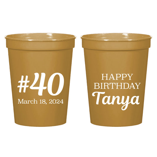 Personalized 40th Birthday Stadium Cups (345)