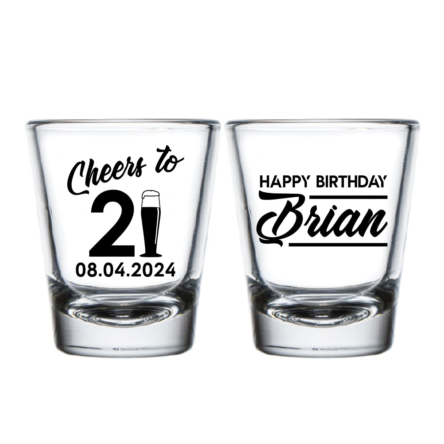 Custom 21st Birthday Shot Glasses (344)