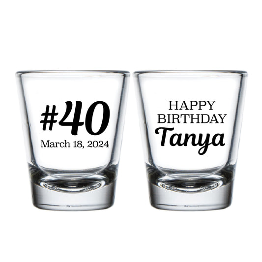 Personalized 40th Birthday Shot Glasses (345)