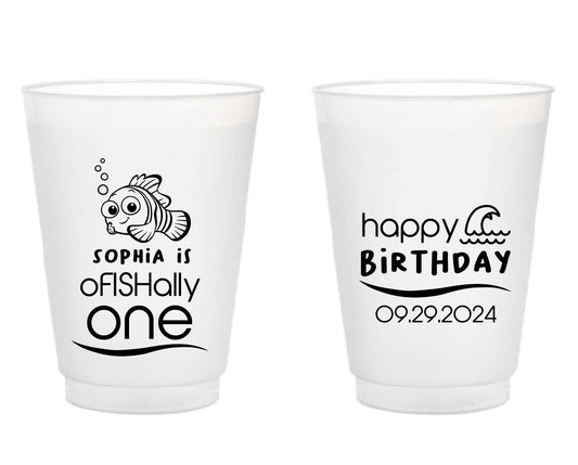 oFISHally One 1st Birthday Frosted Cups (332)