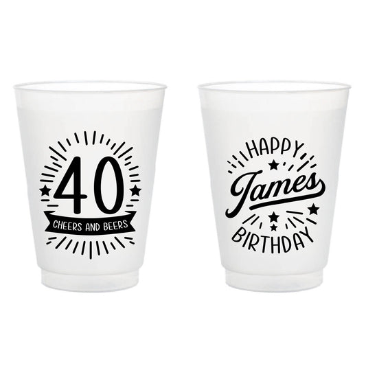 40th Birthday Frosted Cups, 40th Birthday Frosted Cup, Personalized 40th Birthday Frosted Cups Favor, Custom 40th Birthday Frosted Cup (621)