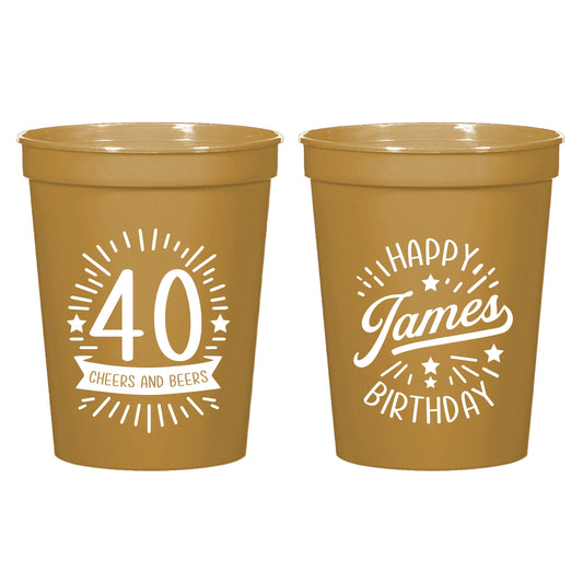 40th Birthday Stadium Cups, 40th Birthday Stadium Cup, Personalized 40th Birthday Stadium Cups Favor, Custom 40th Birthday Stadium Cup (621)