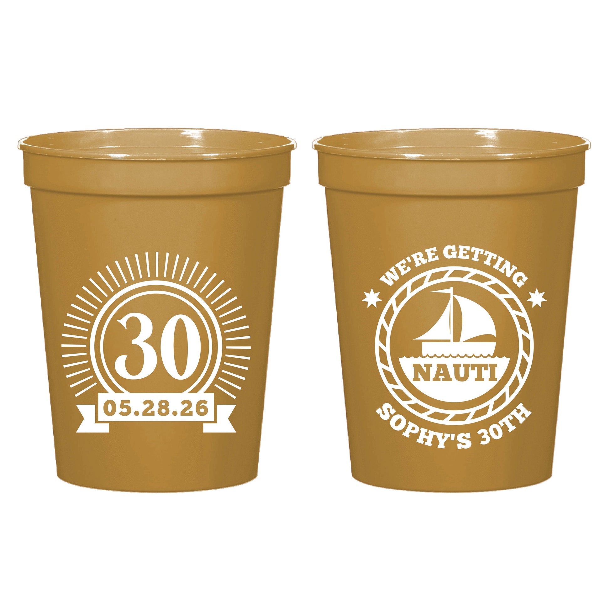 We&#39;re Getting Nauti 30th Birthday Stadium Cups, 30th Birthday Stadium Cup Favors, Custom 30th Birthday Stadium Cup, Custom Stadium Cup (624)