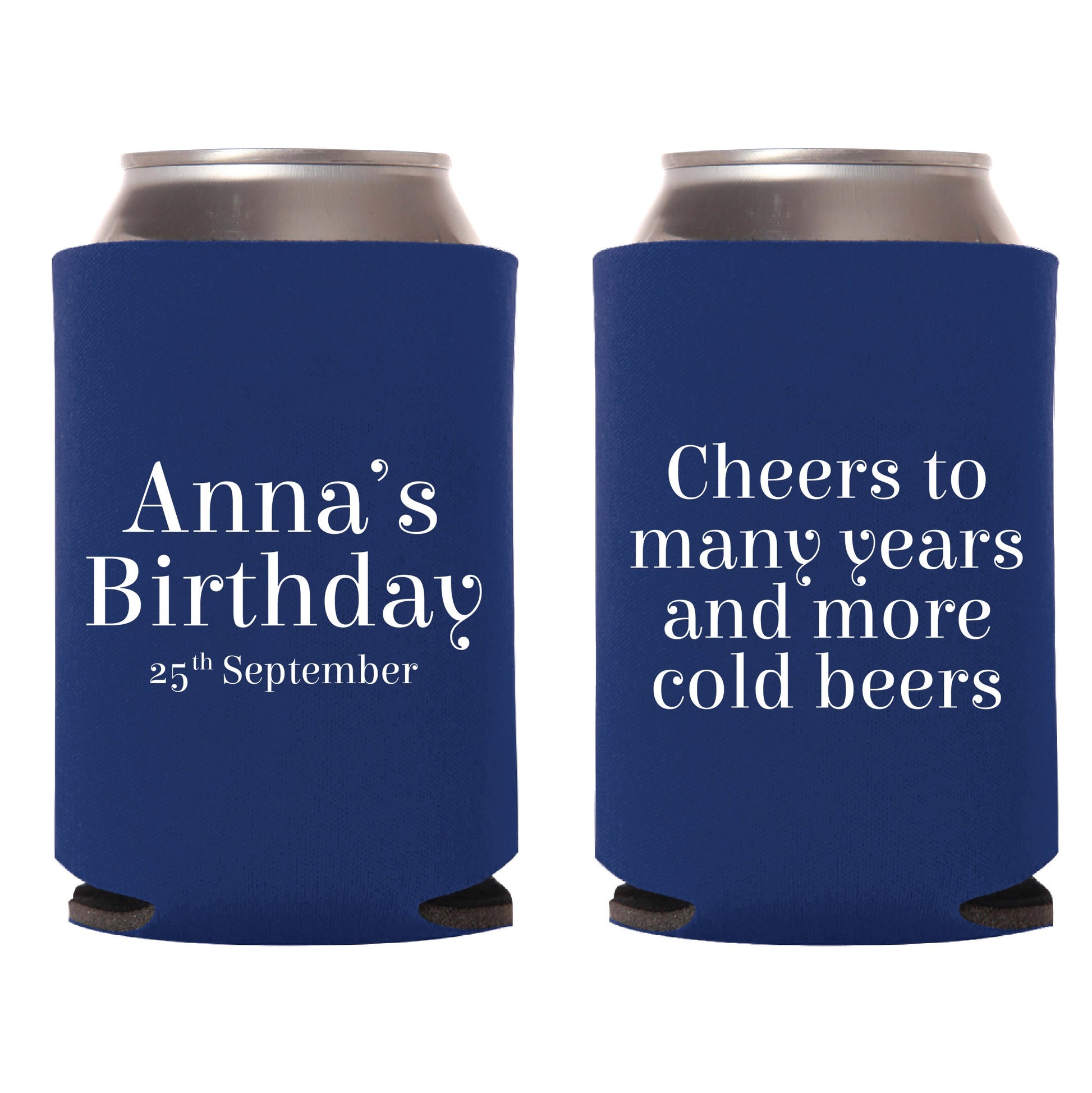 Cheers to Many Years and More Cold Beers Birthday Can Cooler, Personalized Birthday Can Cooler Favor, Custom Can Cooler Birthday Favor (293)