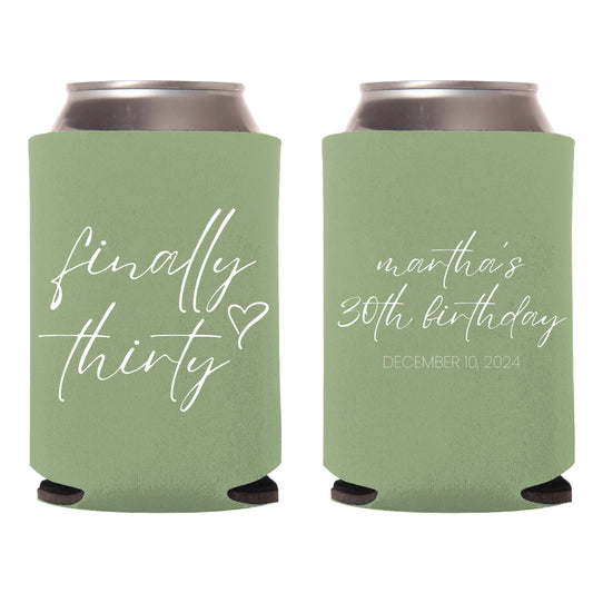 Finally 30 Can Coolers, 30th Birthday Can Coolers, Personalized Can Coolers, 30th Birthday Can Cooler as Favors, Customized Can Cooler (295)