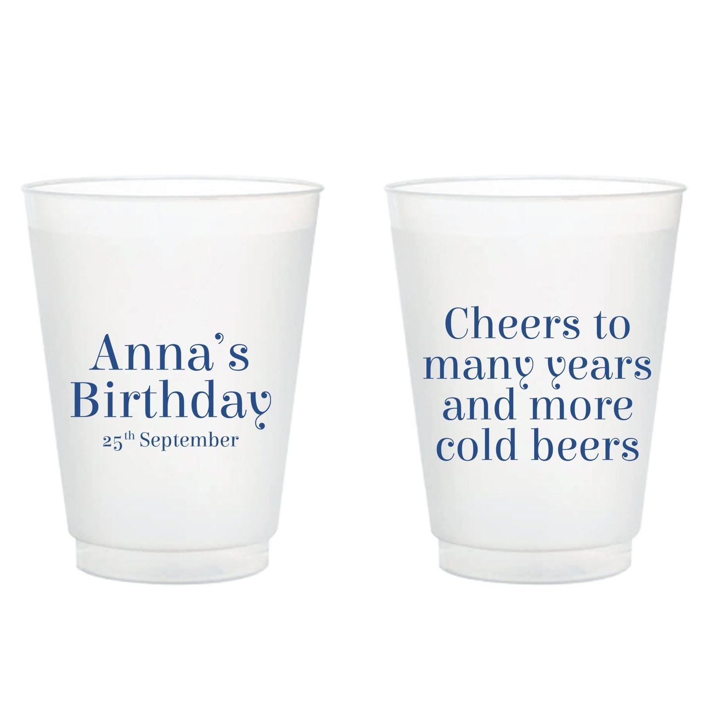 Cheers to Many Years and More Cold Beers Birthday Frosted Cup, Custom Birthday Frosted Cup as Favor, Custom Frosted Cup Birthday Favor (293)