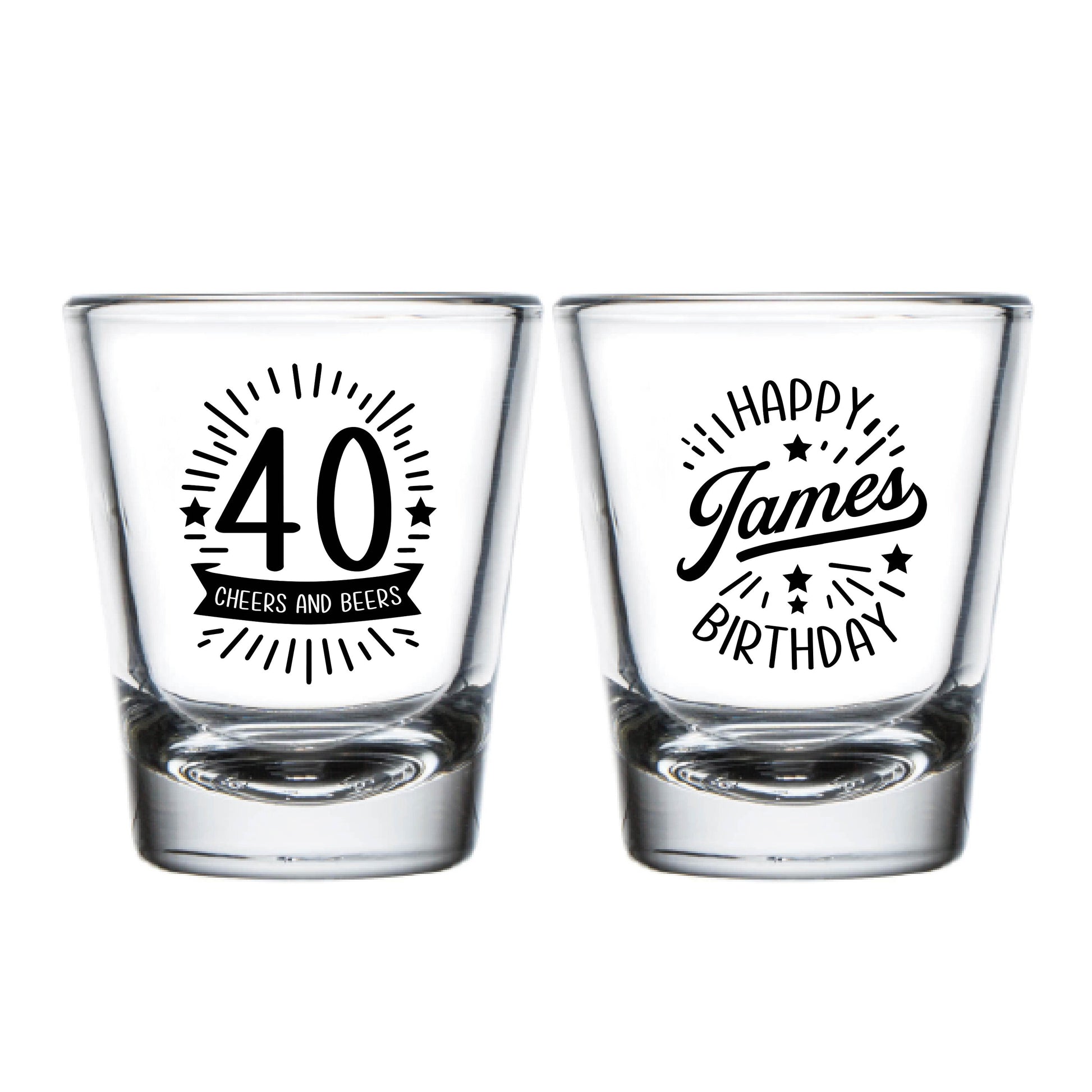 40th Birthday Shot Glasses, 40th Birthday Shot Glasses, Personalized 40th Birthday Shot Glasses Favor, Custom 40th Birthday Shot Glass (621)