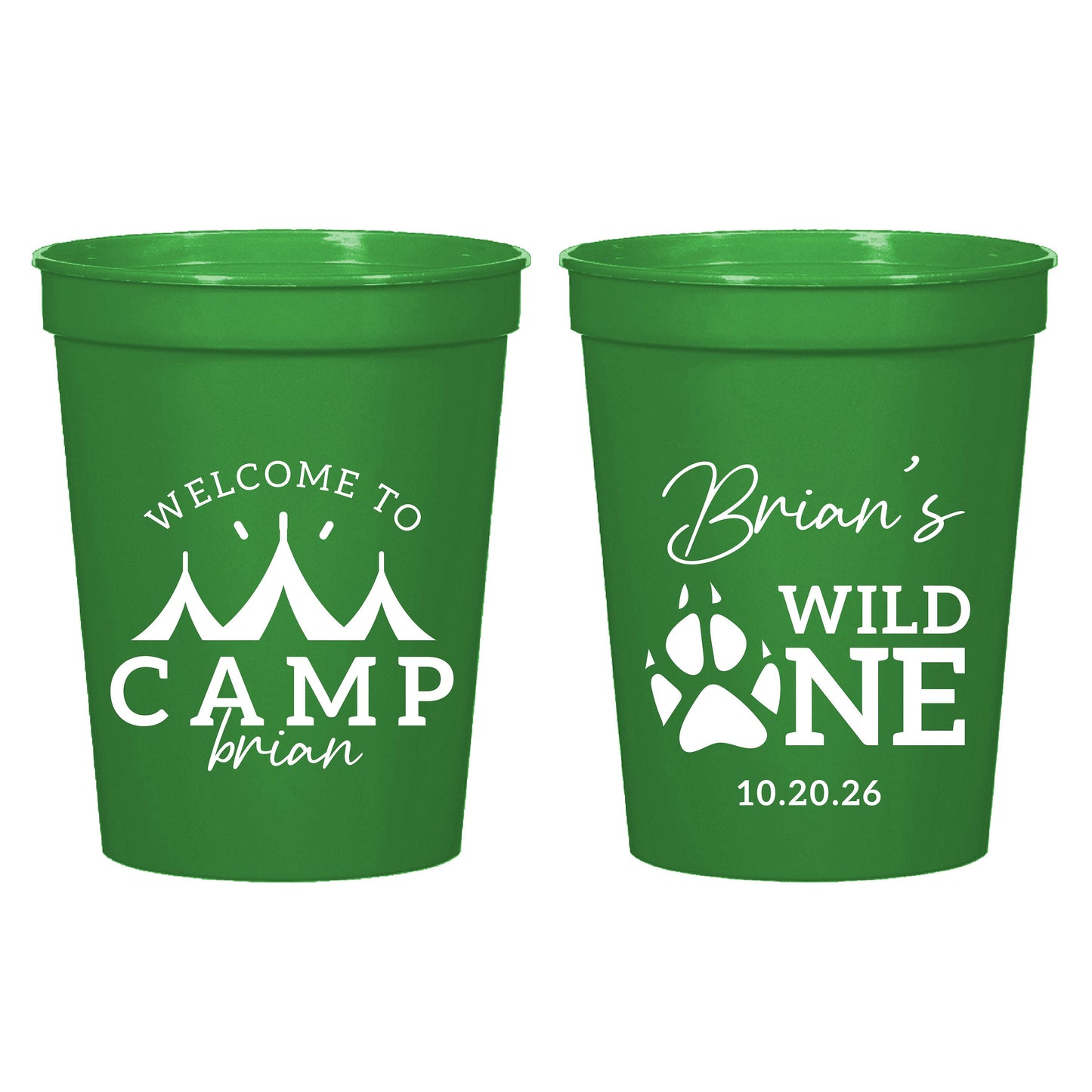 Wild One 1st Birthday Stadium Cups, Customized 1st Birthday Stadium Cup Favors, 1st Birthday Stadium Cups, Welcome to Camp Stadium Cup (622)