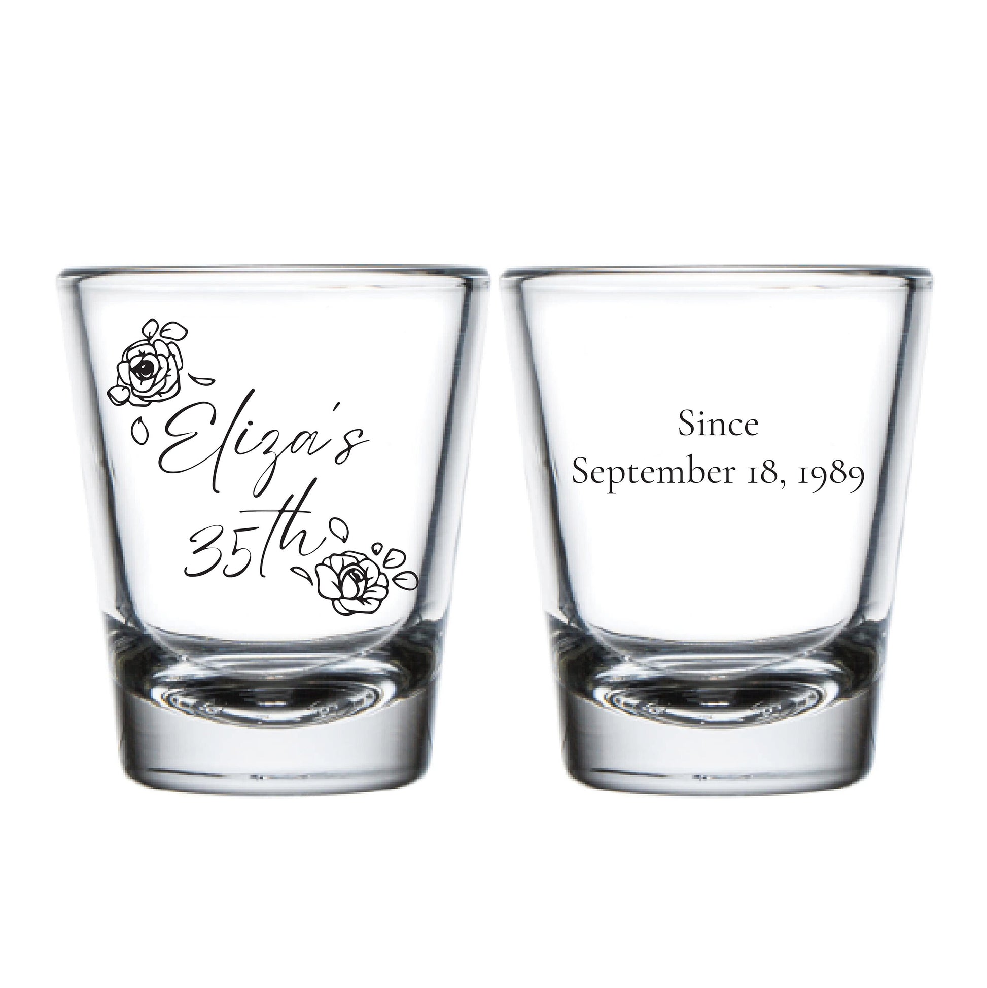 35th Birthday Shot Glass Favors, Personalized 35th Birthday Shot Glass Favors, Custom Shot Glasses for 35th Birthday, Shot Glass Favor (298)