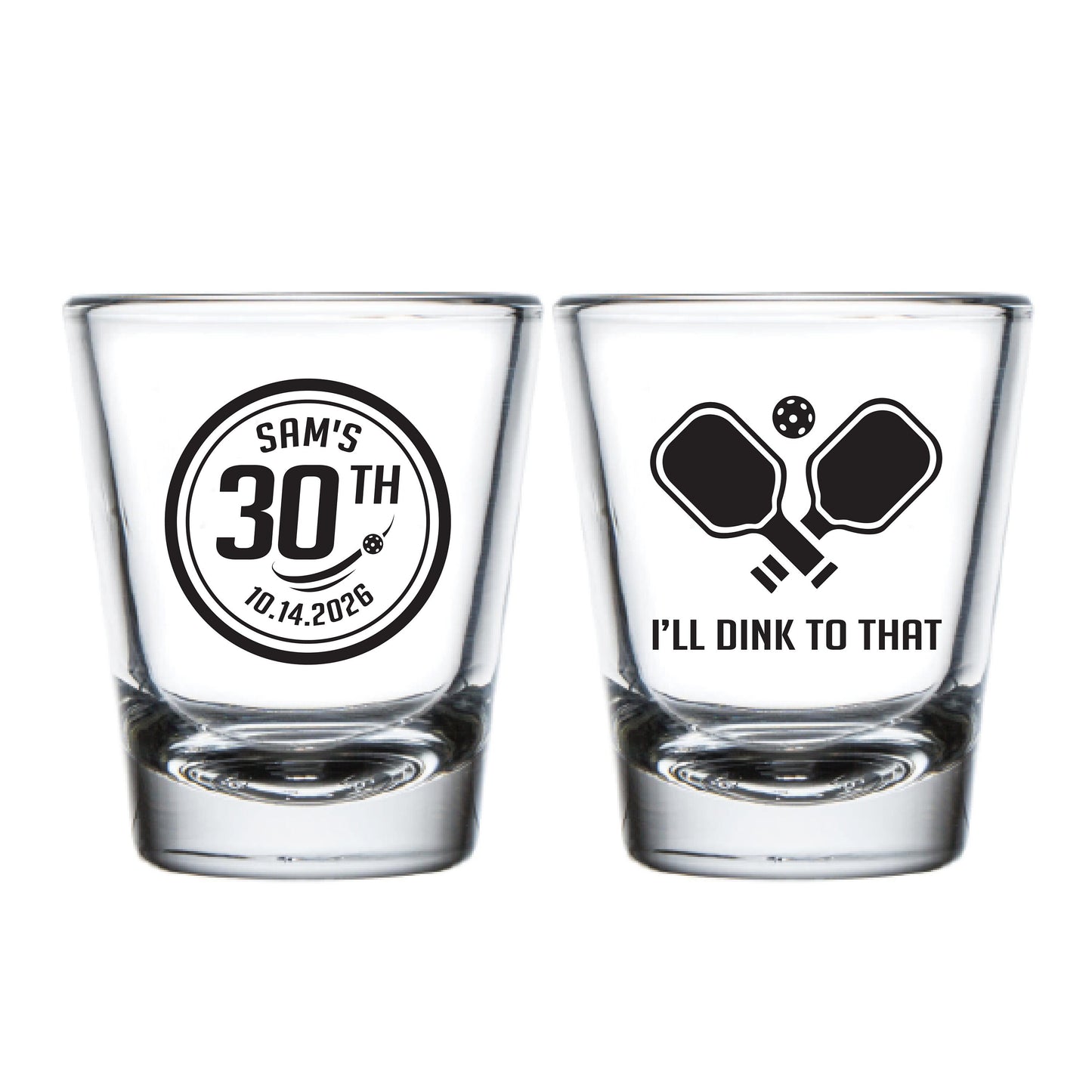 30th Birthday Shot Glasses, Personalized Table Tennis Shot Glasses Birthday Favor, Personalized Birthday Shot Glass, Custom Shot Glass (626)